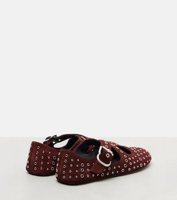 Embellished suede ballet flats | Alaïa