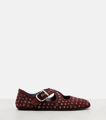 Embellished suede ballet flats | Alaïa
