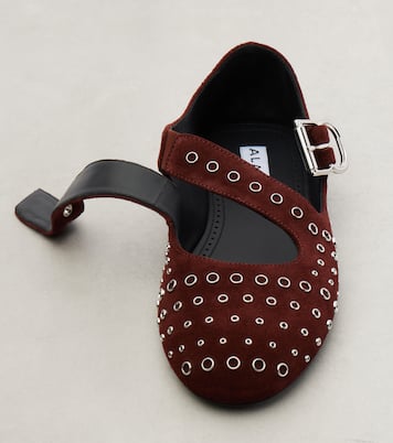 Embellished suede ballet flats | Alaïa