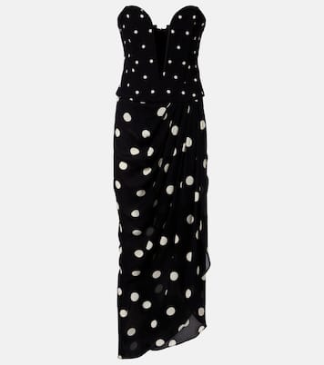 Polka-dot draped midi dress | Adriana Degreas
