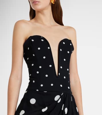 Polka-dot draped midi dress | Adriana Degreas
