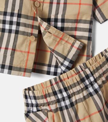 Baby cotton shirt and shorts set | Burberry Kids