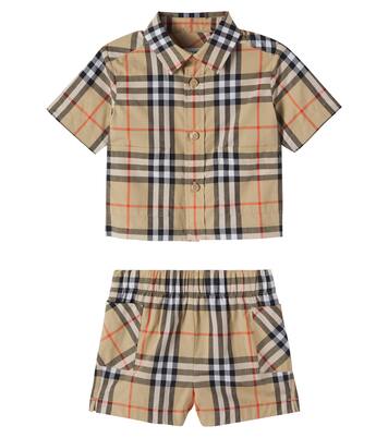 Baby cotton shirt and shorts set | Burberry Kids