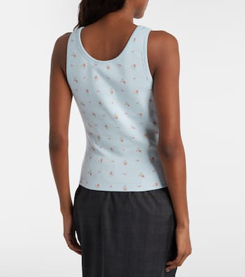 Floral cotton-blend tank top | Prada