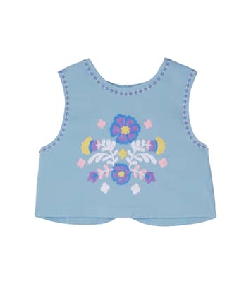 Albane floral embroidered cotton top | Louise Misha