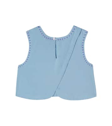 Albane floral embroidered cotton top | Louise Misha