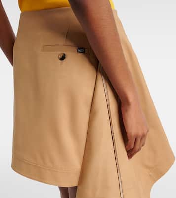 Asymmetric silk-trimmed cotton miniskirt | Loewe