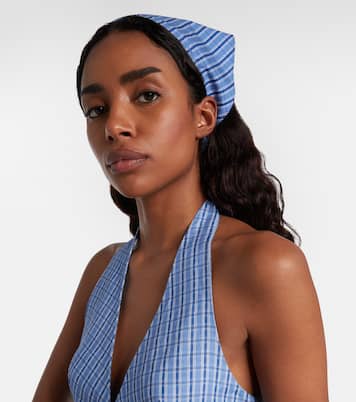 Lucia checked cotton scarf | Faithfull