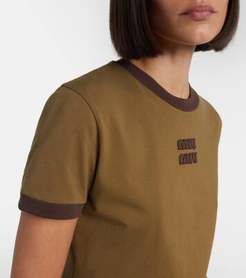 Logo cotton jersey T-shirt  | Miu Miu