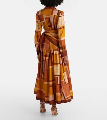 Vestido camisero Como de seda estampado | Zimmermann