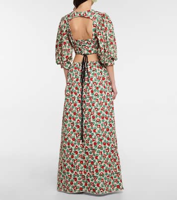 Granate printed linen blouse | Agua by Agua Bendita
