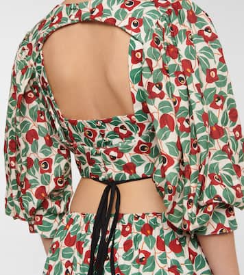 Granate printed linen blouse | Agua by Agua Bendita