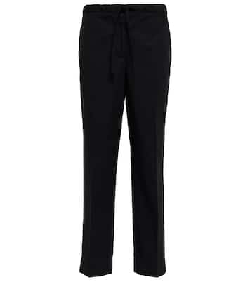 Pantalones rectos de tiro alto de algodón | Jil Sander