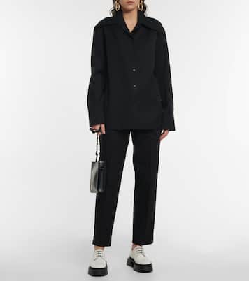 Pantalones rectos de tiro alto de algodón | Jil Sander