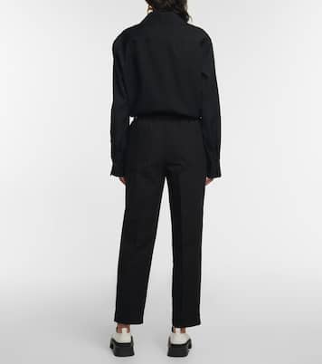 Pantalones rectos de tiro alto de algodón | Jil Sander