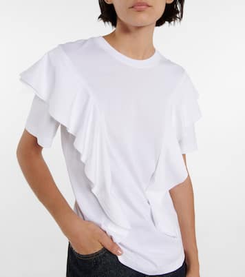 Ruffled cotton-blend jersey T-shirt | Chloé