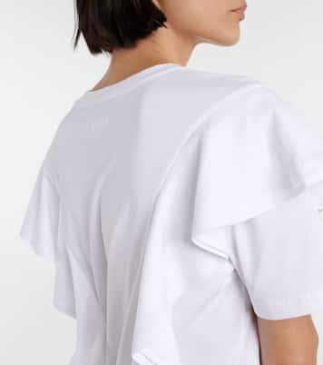 Ruffled cotton-blend jersey T-shirt | Chloé