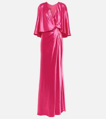 Vestido de fiesta de satén drapeado | Monique Lhuillier