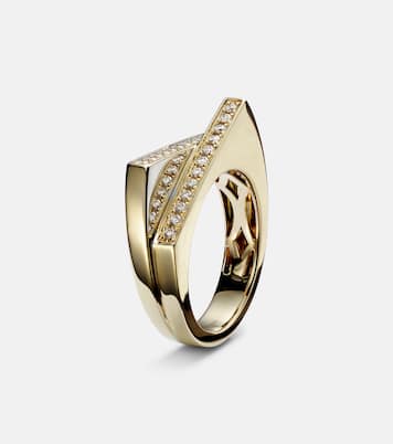 Bague Handcuff en or 9 ct et diamants | Rainbow K