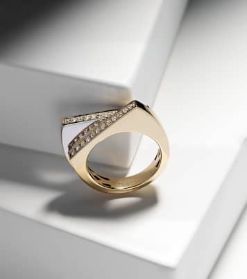 Bague Handcuff en or 9 ct et diamants | Rainbow K