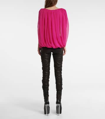 Gathered silk chiffon top | Rick Owens