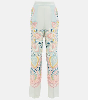 Pantalon à taille haute en soie à motif cachemire | Etro