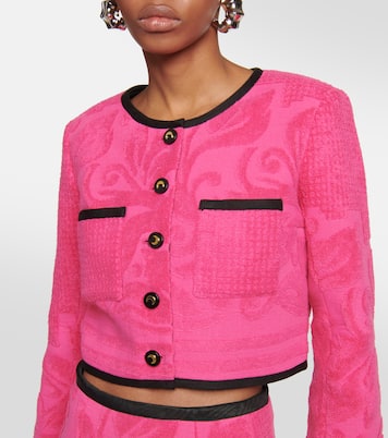 Veste raccourcie en jacquard de coton | Marine Serre