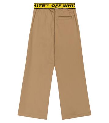 Logo cotton chino pants | Off-White Kids