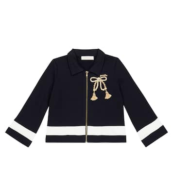 Embroidered cotton jersey jacket | Monnalisa