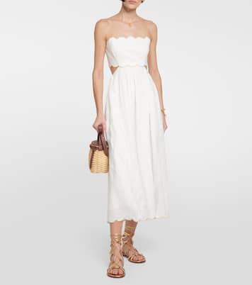 Abito midi Jude in lino con cut-out | Zimmermann