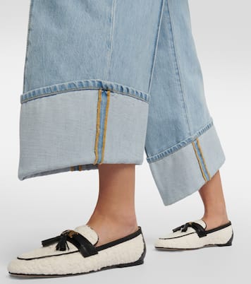 Mocasines de piel y bouclé con borlas | Tod's