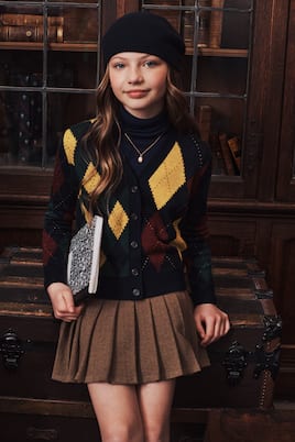 Cardigan in lana con motivo a rombi | Polo Ralph Lauren Kids