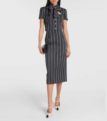 Pinstripe cropped wool-blend jacket | Alessandra Rich