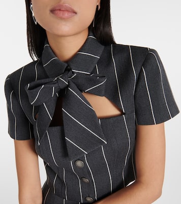 Pinstripe cropped wool-blend jacket | Alessandra Rich