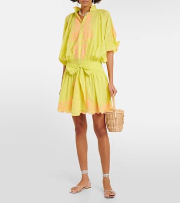 Floral embroidered cotton shirt dress | Juliet Dunn