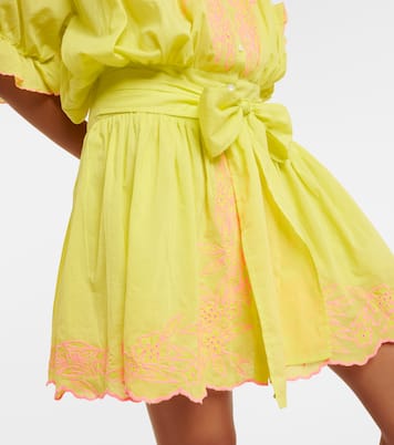 Floral embroidered cotton shirt dress | Juliet Dunn