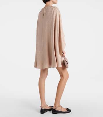 Vestido corto Toile Iconographe de seda en jacquard | Valentino