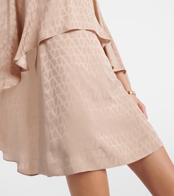 Vestido corto Toile Iconographe de seda en jacquard | Valentino