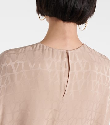 Vestido corto Toile Iconographe de seda en jacquard | Valentino