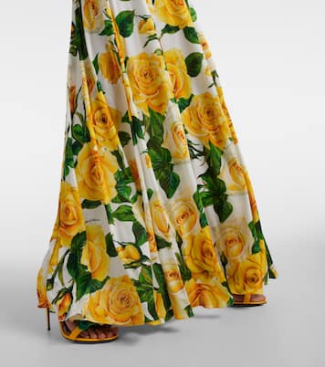 Abito lungo a pieghe con stampa | Dolce&Gabbana