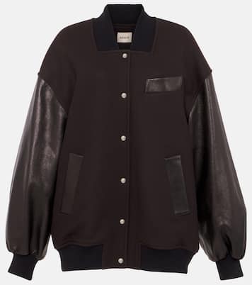 Veste bomber Spencer en laine mélangée et cuir | Khaite