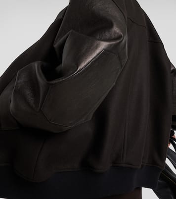Veste bomber Spencer en laine mélangée et cuir | Khaite