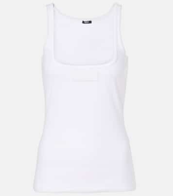 Tank top in misto cotone a coste | Versace