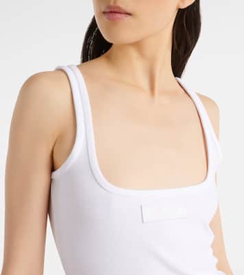 Tank top in misto cotone a coste | Versace