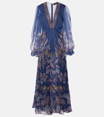 Abito lungo in seta con stampa | Etro