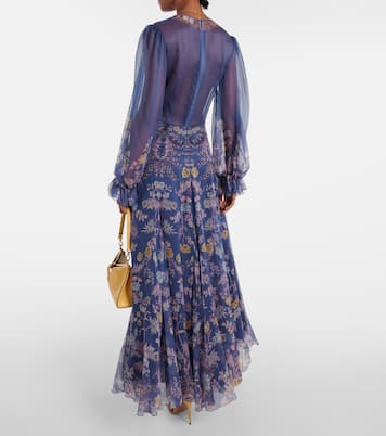 Abito lungo in seta con stampa | Etro