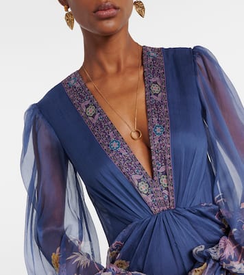 Abito lungo in seta con stampa | Etro