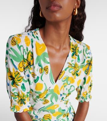 Vestido midi Jemma de crepé floral | Diane von Furstenberg