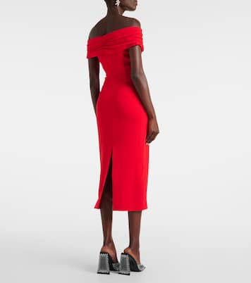 Off-shoulder crêpe midi dress | Self-Portrait