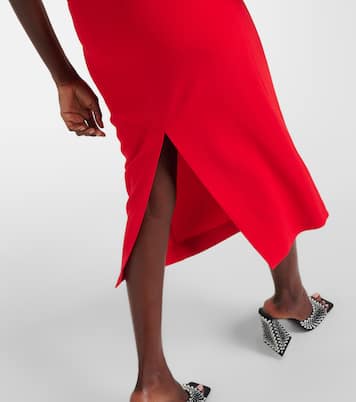 Off-shoulder crêpe midi dress | Self-Portrait